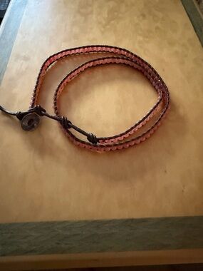Chan Luu Red Leather Wrap Bracelet